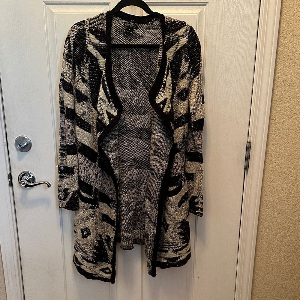 Lucky Brand Black and Cream Zebra Cardigan
